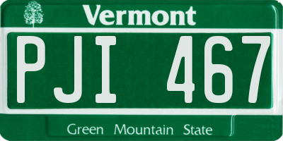VT license plate PJI467