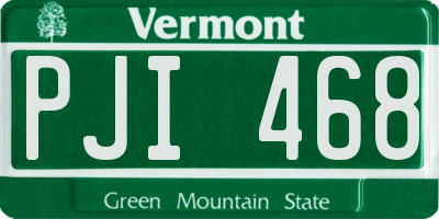 VT license plate PJI468