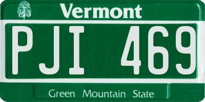 VT license plate PJI469