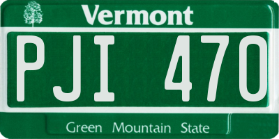 VT license plate PJI470