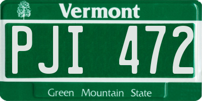 VT license plate PJI472