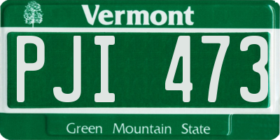 VT license plate PJI473