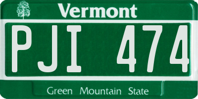 VT license plate PJI474