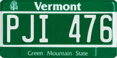 VT license plate PJI476