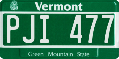 VT license plate PJI477