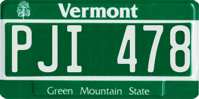 VT license plate PJI478