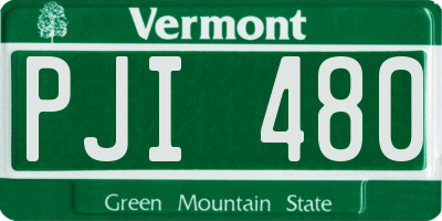 VT license plate PJI480