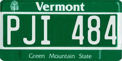 VT license plate PJI484