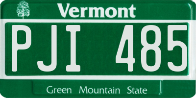 VT license plate PJI485