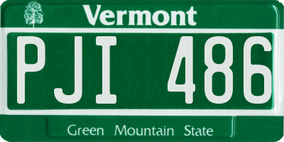 VT license plate PJI486