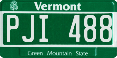 VT license plate PJI488