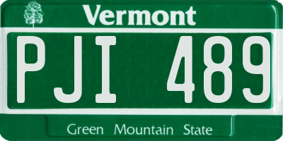 VT license plate PJI489