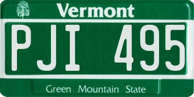VT license plate PJI495