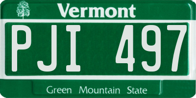 VT license plate PJI497