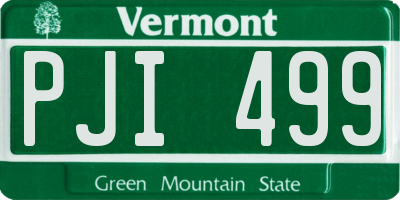 VT license plate PJI499