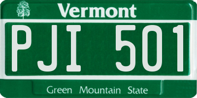 VT license plate PJI501