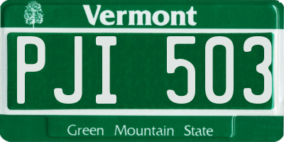 VT license plate PJI503
