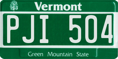 VT license plate PJI504
