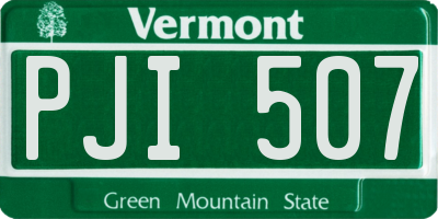 VT license plate PJI507