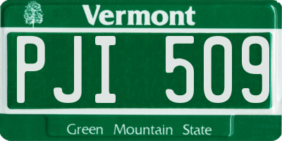 VT license plate PJI509