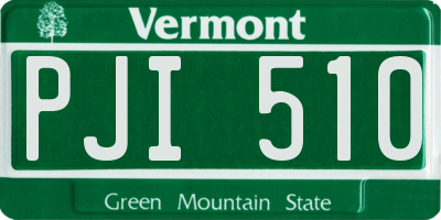 VT license plate PJI510