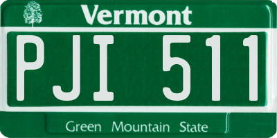 VT license plate PJI511