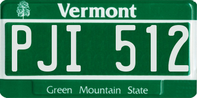 VT license plate PJI512