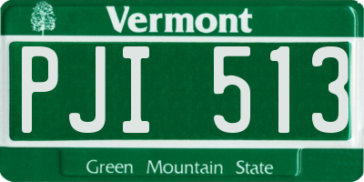 VT license plate PJI513