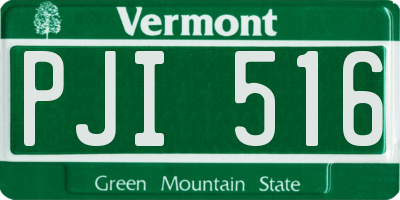VT license plate PJI516