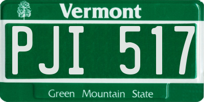VT license plate PJI517