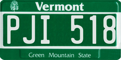 VT license plate PJI518
