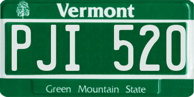 VT license plate PJI520