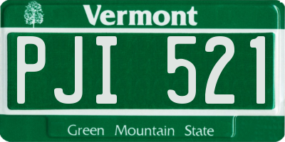 VT license plate PJI521