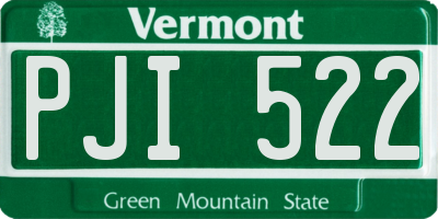VT license plate PJI522