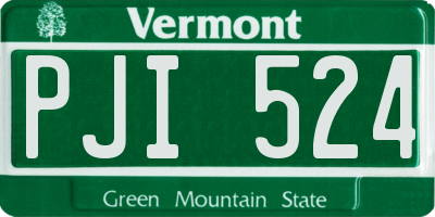 VT license plate PJI524