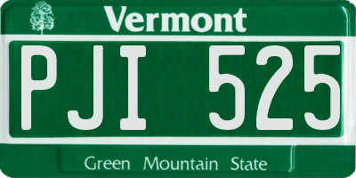 VT license plate PJI525