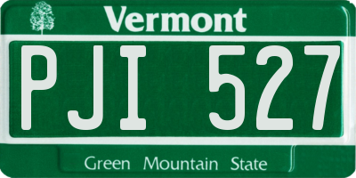 VT license plate PJI527