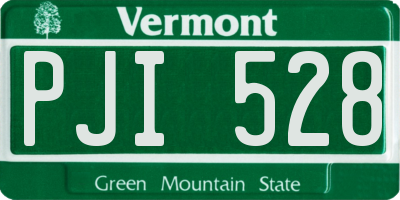 VT license plate PJI528