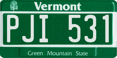 VT license plate PJI531