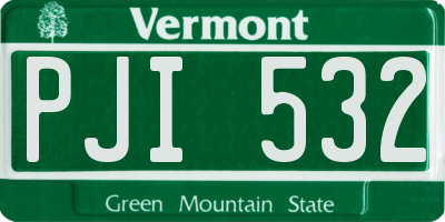 VT license plate PJI532