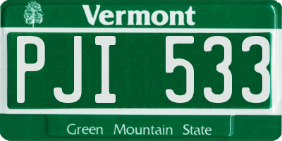 VT license plate PJI533