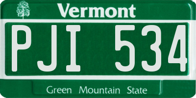 VT license plate PJI534