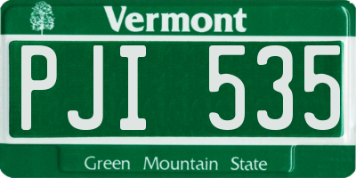 VT license plate PJI535
