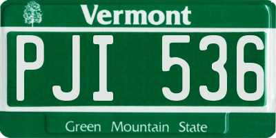 VT license plate PJI536