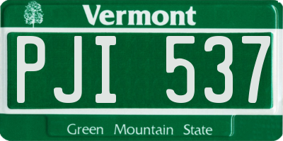 VT license plate PJI537