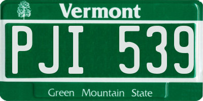 VT license plate PJI539