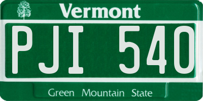 VT license plate PJI540