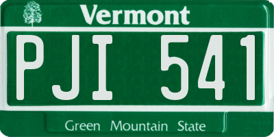 VT license plate PJI541