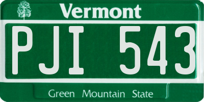 VT license plate PJI543