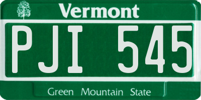 VT license plate PJI545